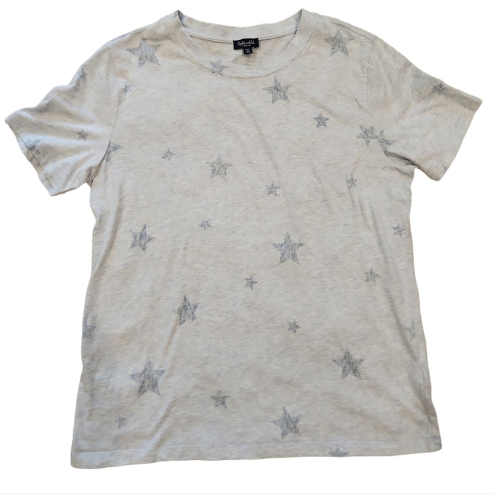 Splendid Tee, Light Blue with Blue Stars, Size M